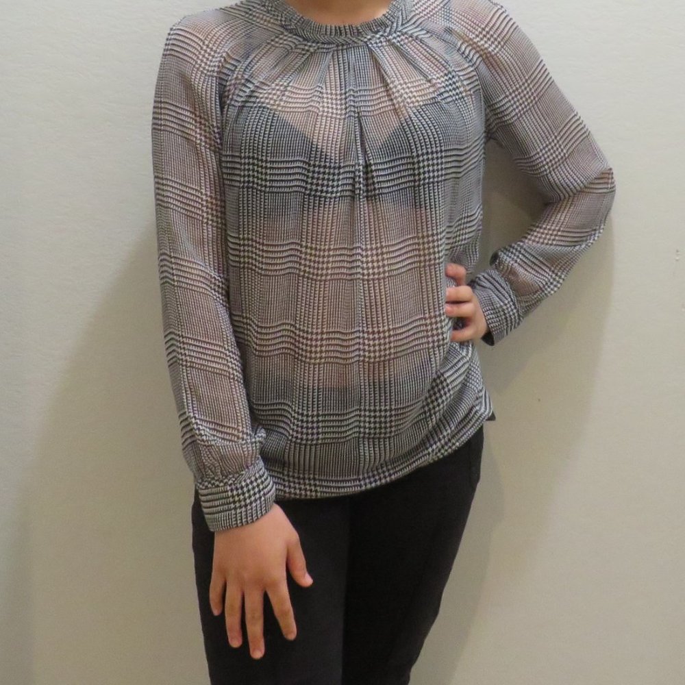 The Limited houndstooth sheer blouse